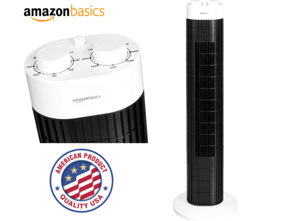 AMAZON BASICS VENTILADOR DE COLUMNA PORTÁTIL