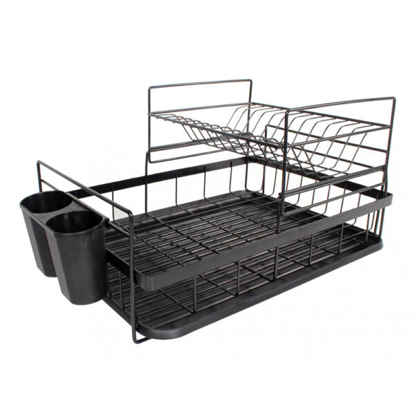 ESCURRIDOR DE VAJILLA DECOTEAM 2 NIVELES RECTANG. NEGRO