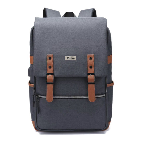 MOCHILA RIDE CON TAPA Y PRECINTOS KVM-534 GR Y MARRON